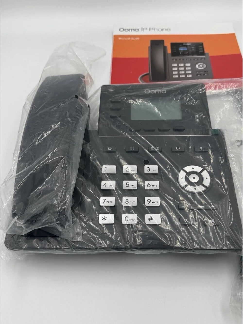 Ooma - 2603 3-Line IP Desk Phone Corded with 5-way Voice Conference - Black